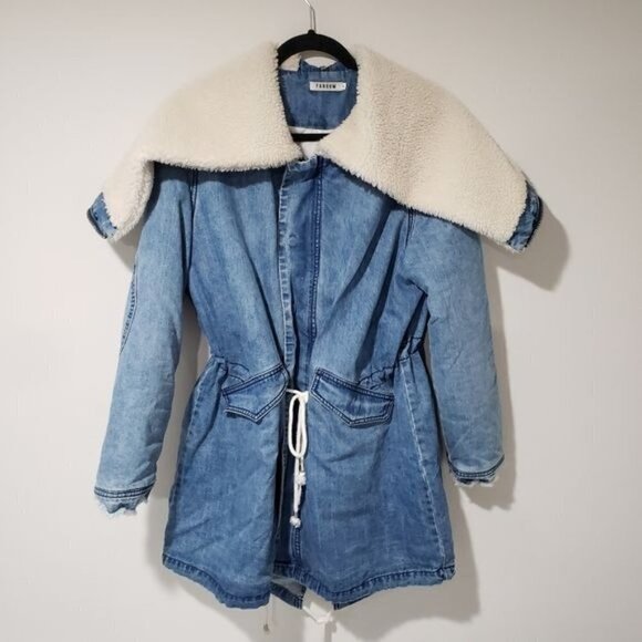 Need Supply Farrow Rio Hooded Jean Coat Jacket size Small - Picture 2 of 16